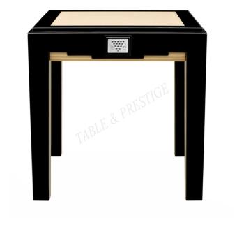 Raisins side table, small size Black lacquered and ivory ash with Clear crystal - Lalique